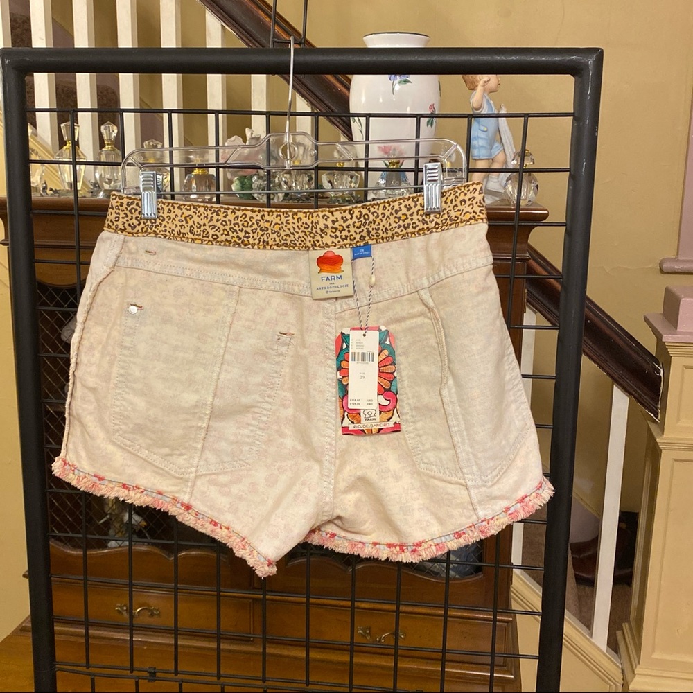 ❤️Anthropologie Farm Rio NWT Size 29 Ultra High-Rise Patchwork Denim Shorts - Picture 4 of 8